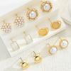 17KM 12pcs French Vintage Earrings Set for Women Fashion Luxury Baroque Geometric Creativity Design Earring Daily Jewelry Gift