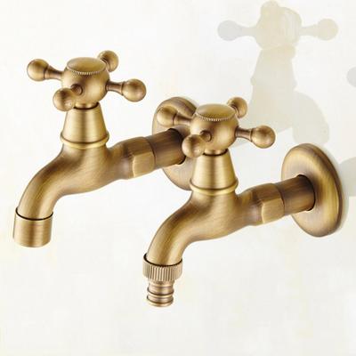 Rubinetto da parete in ottone antico retrò piccolo rubinetto per piscina rubinetto decorativo per esterni da giardino lavatrice mocio acqua fredda rubinetti per WC