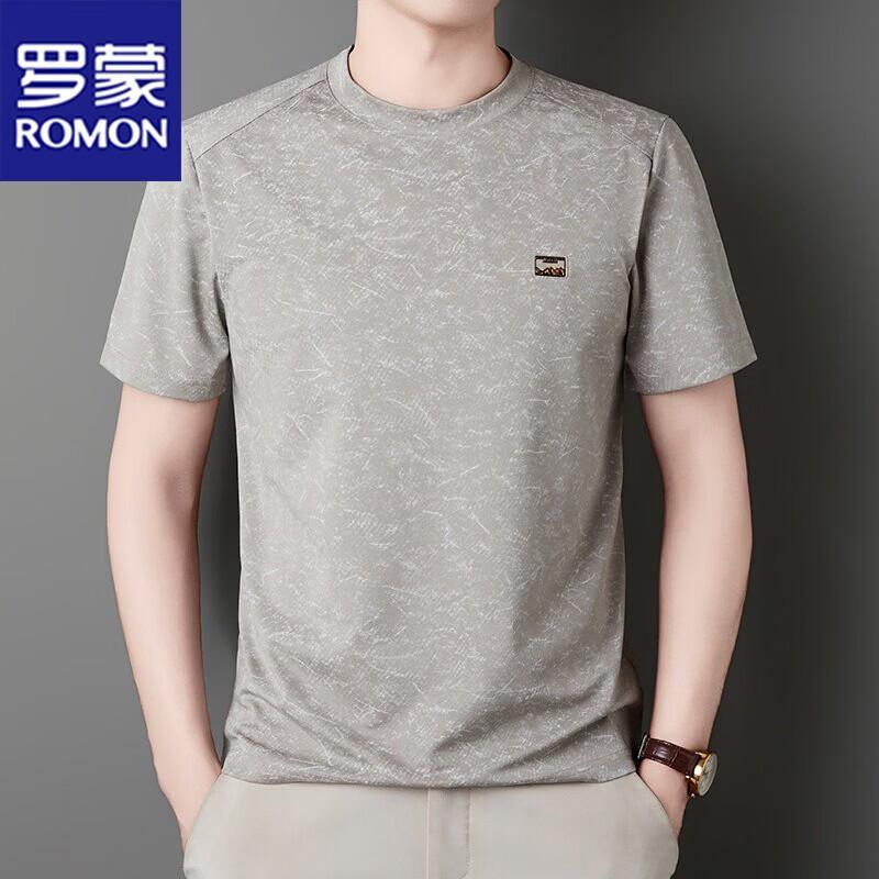 ROMON Men s Summer Casual Round Neck Short Sleeve T-Shirt M/48 зелёный