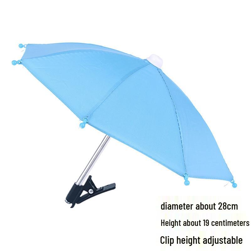 Portable Mobile Phone Sunshade and Rainproof Clip Umbrella
