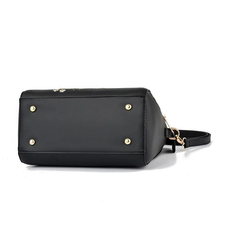 Bolsa feminina com detalhes florais, bolsa com zíper da moda para trabalho, bolsa tiracolo casual, bolsa floral para decoração