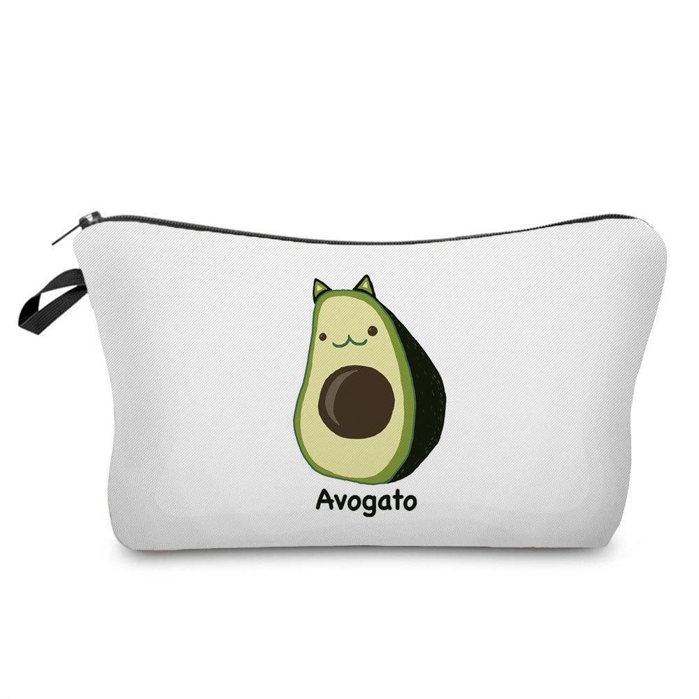 Women Avocado Print Cosmetic Bag Toiletries Organize Travel Storage Case 6700