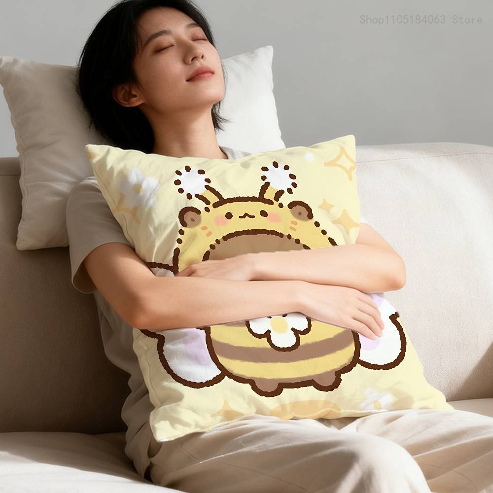 Capybara Pillow Case Print Polyester Fiber 40X40 cm Home Sofa Throw Cushion Cover Decoration