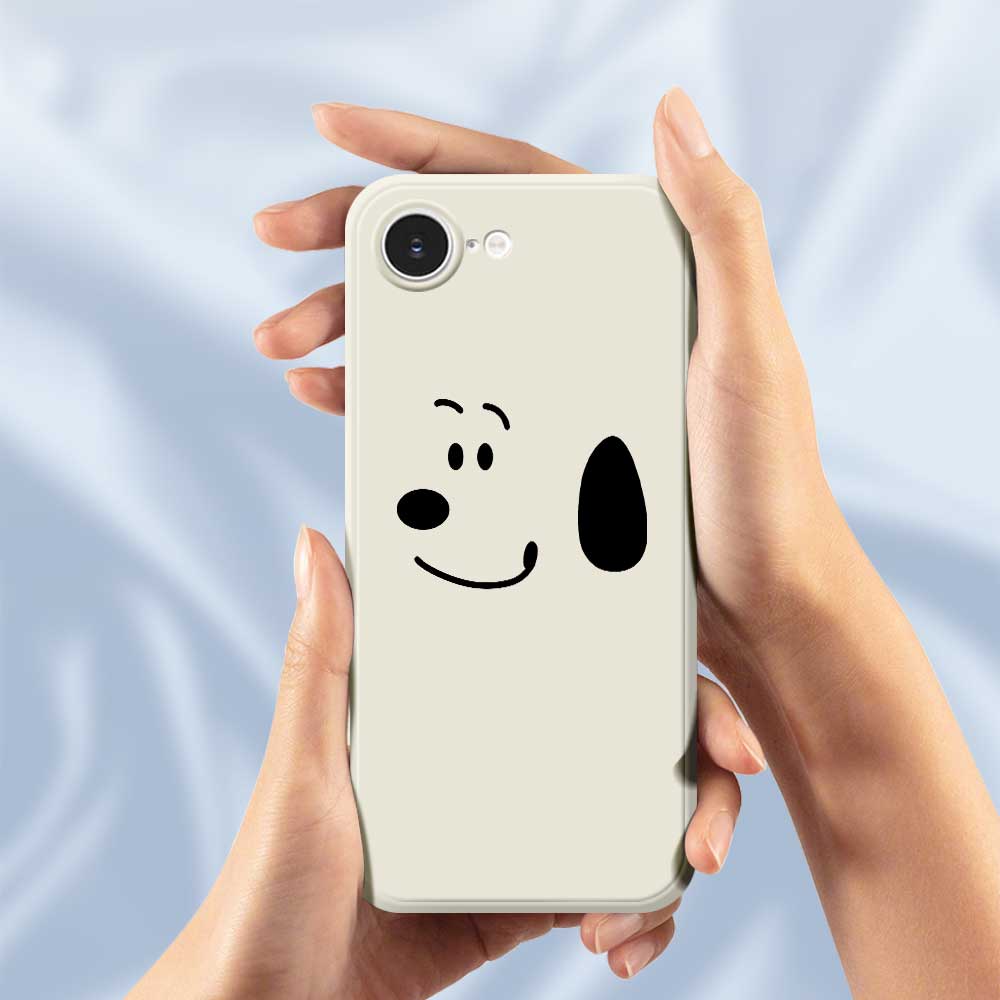 For iPhone 16e Case Simple Dog Pattern Printing Straight Edge TPU Phone Back Cover