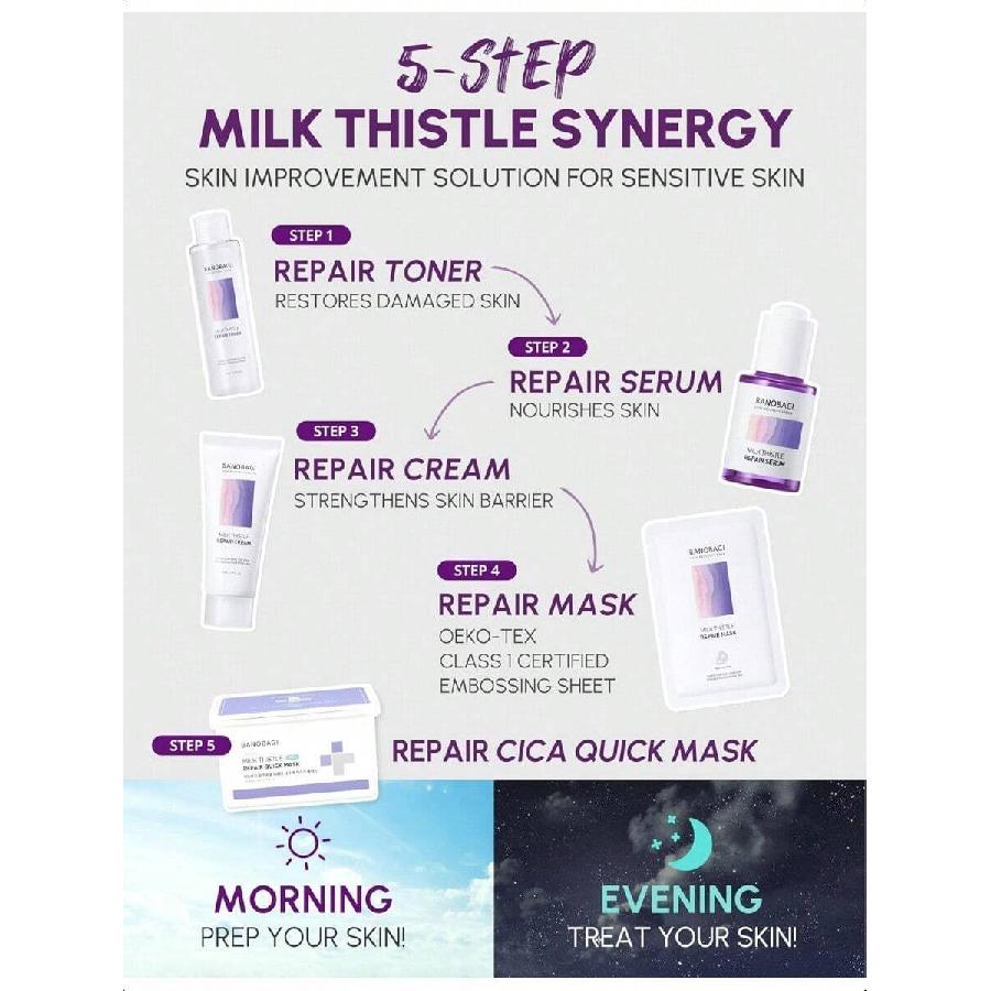 Banobagi Milk Thistle Repair Cica Quick Mask Plus 350g | Daily Calming Face Mask Moisturizing & Hydrating Face Mask Sheets |