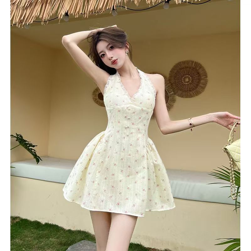 Dopamine New Dress Sweet and Spicy Neck Dress Internet Celebrity Small First Love Fresh Explosion First Love
