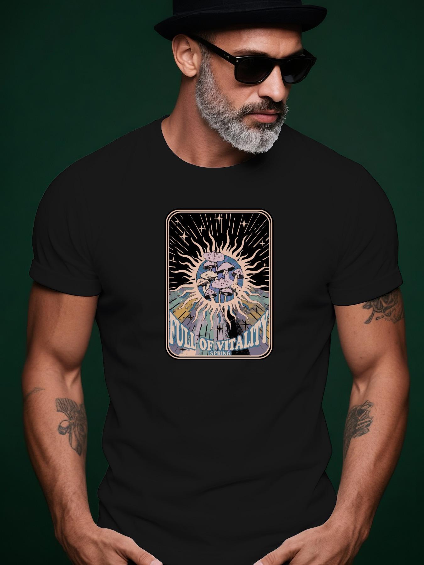 Navy Blue Graphic Tshirt - Full of Vitality Sunburst Desi... XXXXL