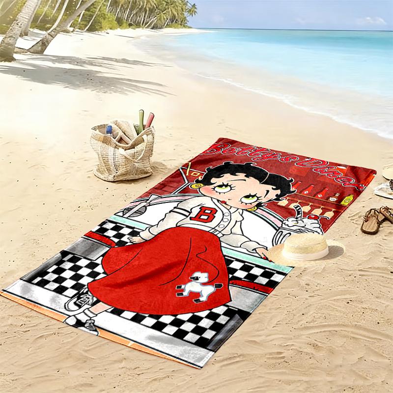 Betty Boop Beach Towel Perfect for Travel, Outdoor Activities, Swimming, Camping, Hiking