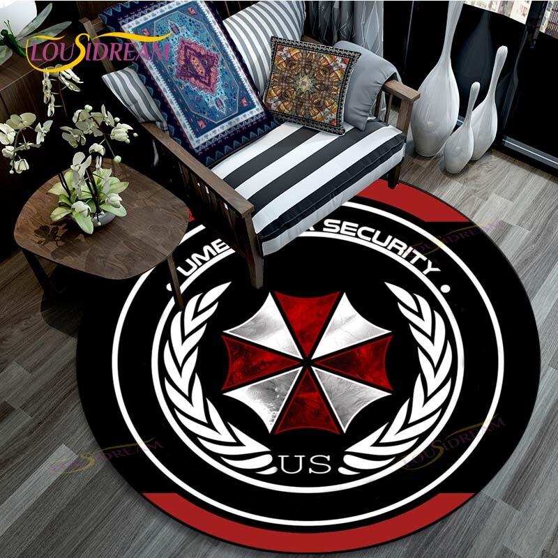 Resident Evil Pattern Area Rug Round Floor Mat Living Room Carpet Bathroom Kitchen Rug Doormat