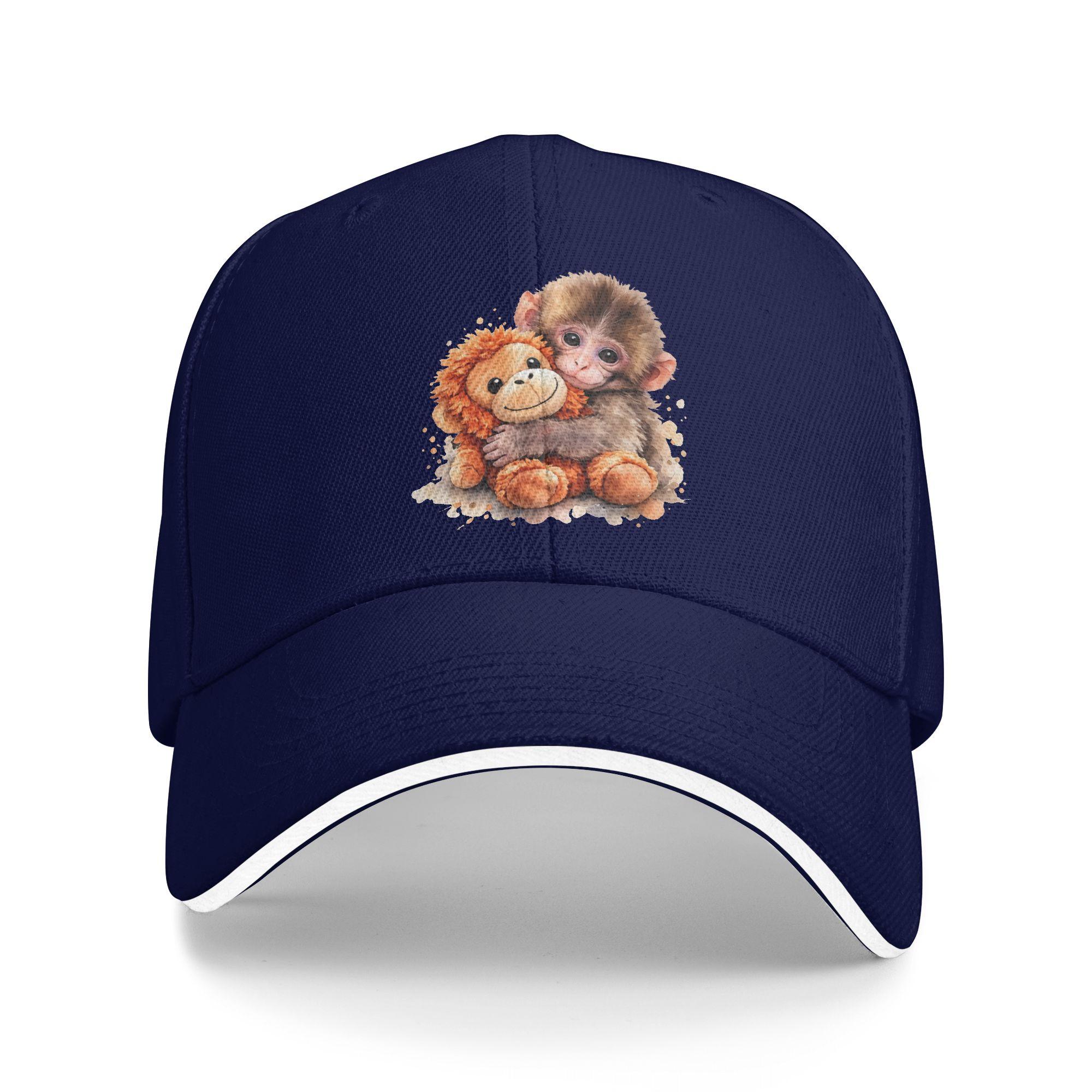 

Baby Monkey Punch Casual Baseball Cap Outdoor Sport Trucker Hat Summer Hot Sale Men Women Street Style Baseball Caps As Picture темно-синього кольору