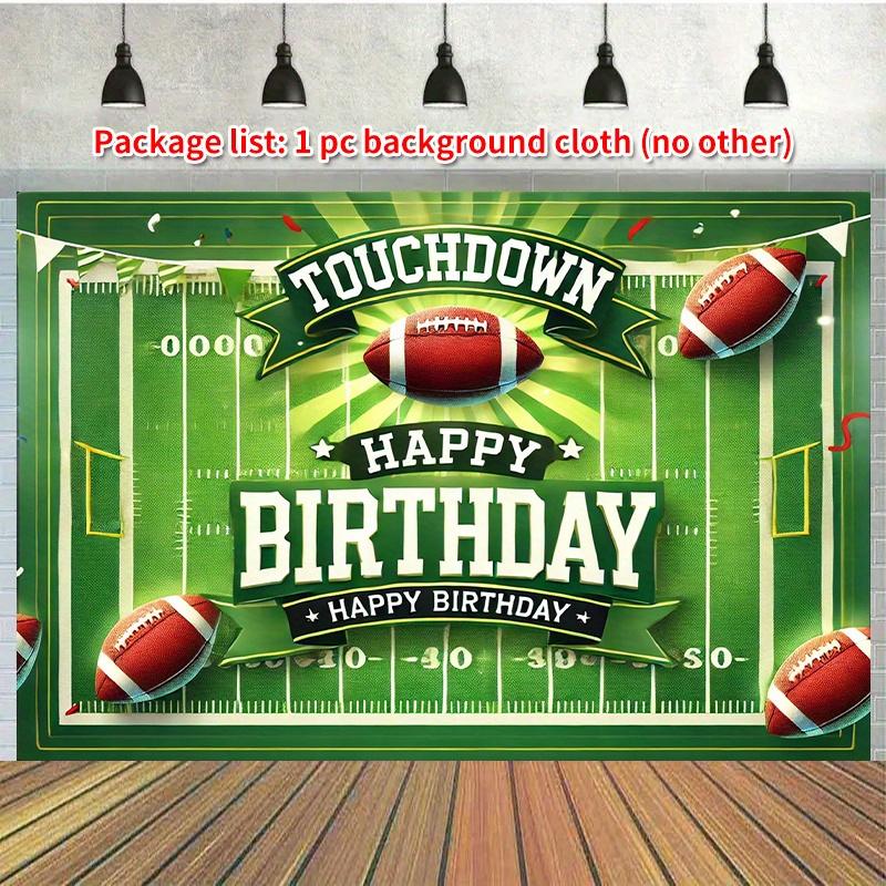 1 piece of polyester fiber football-themed birthday backdrop fabric, 100% polyester fiber photo banner, for party decoration 100x150cm