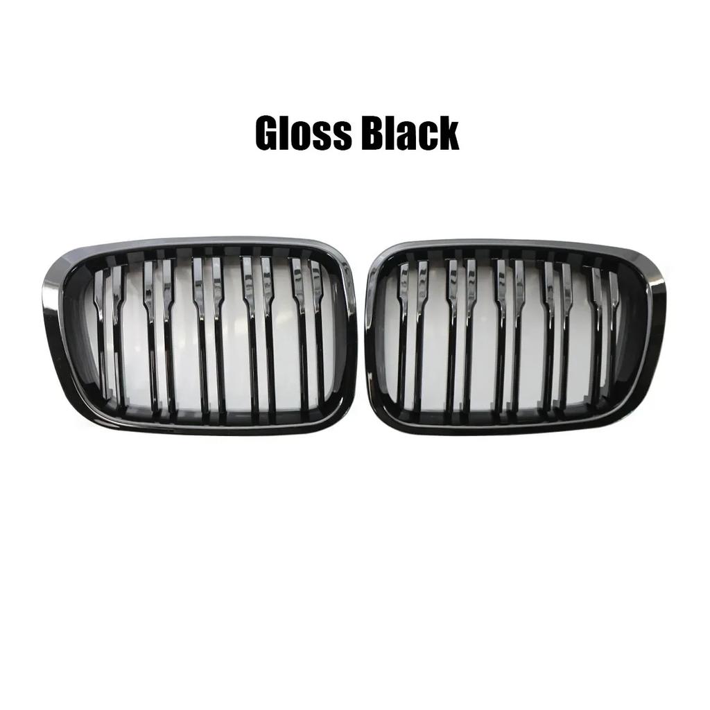 Pair Car Front Bumper Kidney Grill Grille Glossy Black Racing Grills For BMW 3 Series E46 4-Door 4DR 1998 1999 2000 2001