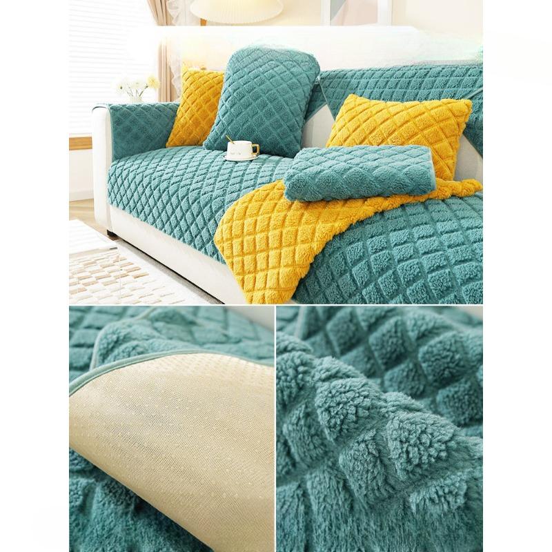 

Зимняя подушка для дивана, утолщенный нескользящий чехол на сиденье из овечьей шерсти, меховой чехол для дивана, полотенце, ткань высокого качества 70*70cm