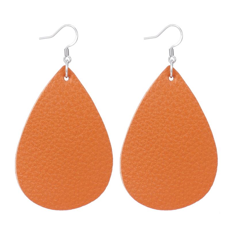 Fashion 29 Colors Teardrop Leather Earrings Lightweight Drop Earings Zircon Antique Dangle Earrings For Women Gifts Wholesale