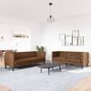 2 Piece Chesterfield Sofa Set In Brown Faux Leather with Suede Look