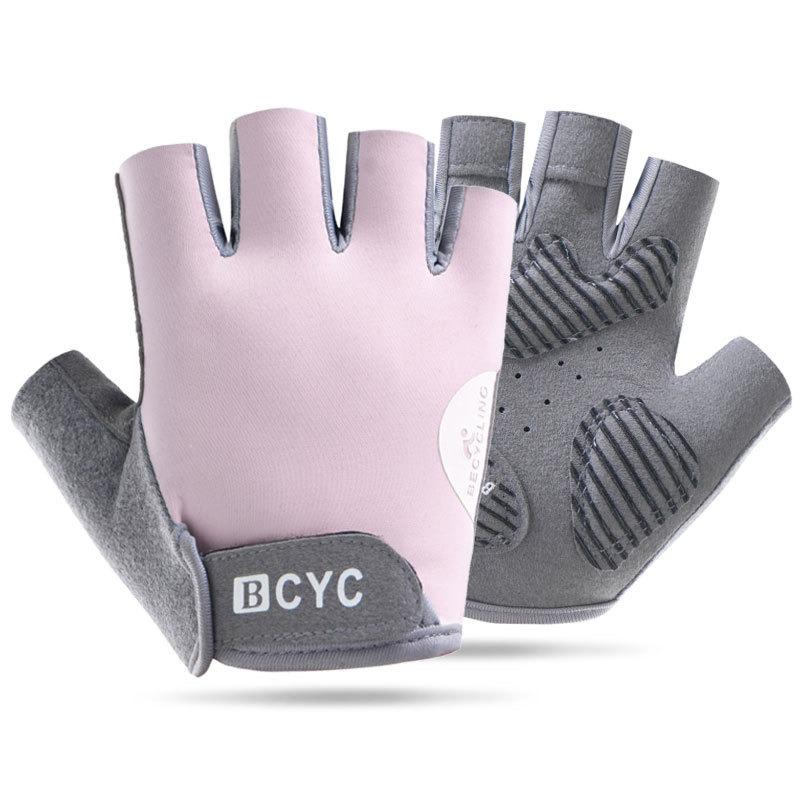 Men Women Half Finger Fitness Sports Gloves Anti Slip Thickened Palm Shock Absorbing Breathable Cycling Gloves
