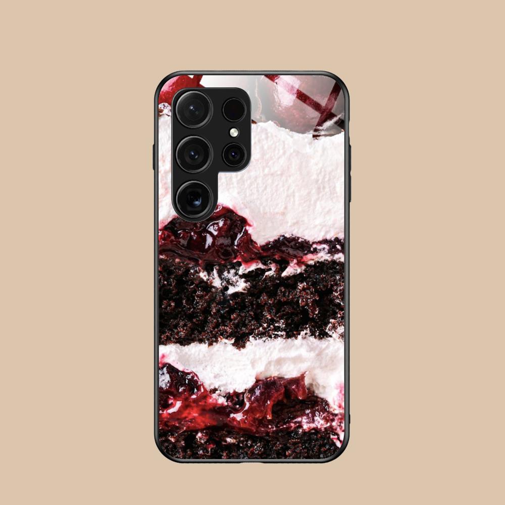 

Black Forest Cake Mobile Phone Case for Samsung Galaxy S26 S25 S24 S23 S22 S21 S20 Note20 Plus FE Ultra Glass Colorful Cover Galaxy S26