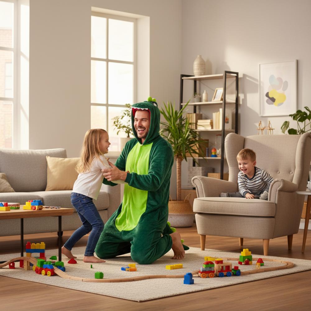 Herren Einteiler Dinosaurier Pyjama Kigurumi Kostüm Onesie s Onesie Dinosaurier Kostüm - S