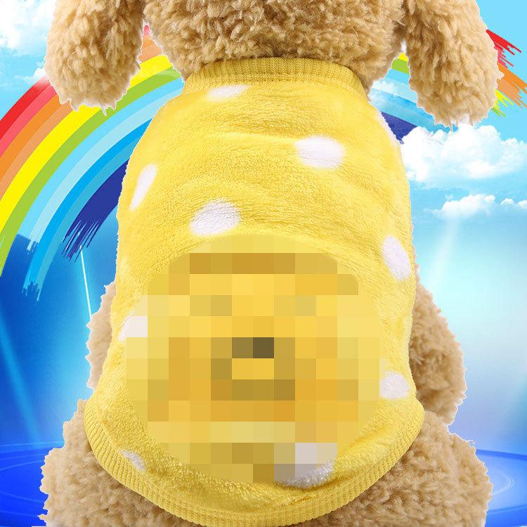 Cartoon Flannel Thermal Teacup Dog Small Milk Dog Dog Cat Teddy Clothes Vest Pet Supplies