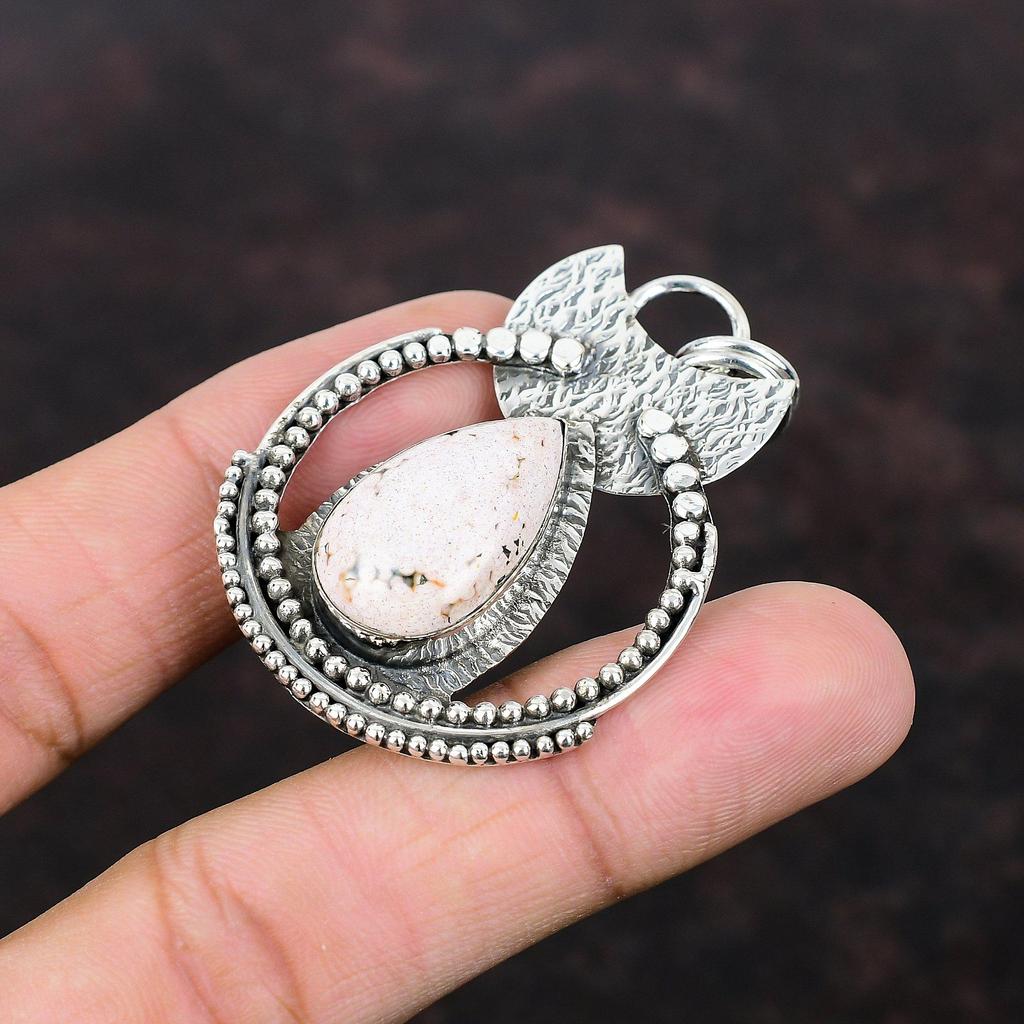 Pink Opal Pendant 925 Sterling Silver Pendant Original Gemstone Jewelry Handmade Elegant Pendant Silver Jewelry Gift For Mom Amazing Pendant