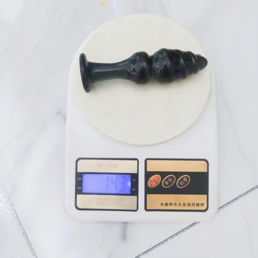 VaHppy Black Glass Anal Plugs 3pcs 3.4/4.9/6.5cm SM BDSM Adult Products Gay Anal Masturbation Expansion Sex Toys Pulling Beads