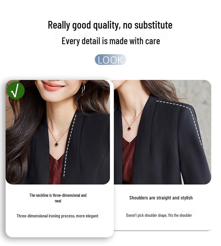 Women's 3/4 Sleeve Blazer - Spring/Summer 2026, Petite Medium-Length, Elegant Casual Suit Top