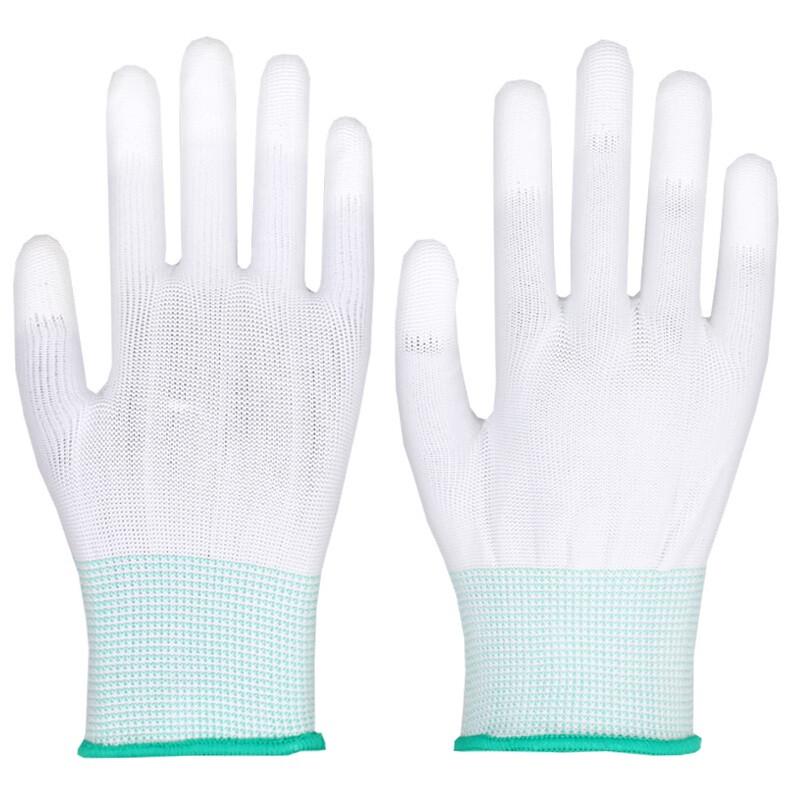 Nylon PU Coated Finger Work Gloves (12 Pairs)
