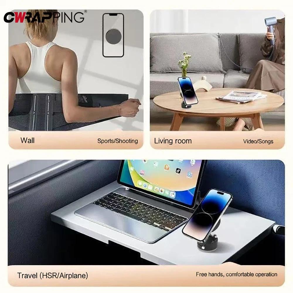 Universal 360° Vacuum Magnetic Suction Cup Folding Swivel Stand Dashboard Windshield Rotation for Car Smartphones Support Frame