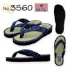 Taimei Shokai Sandals with Straps and Japanese Pattern Women's Japanese-made Tatami-style (3560 (Navy), Large)