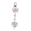 Stylish Beaded Keychain Phone Straps Charm Vibrant Beaded Heart Pendant Keychain Bowknot Phone Starp Chain Jewelry Charm