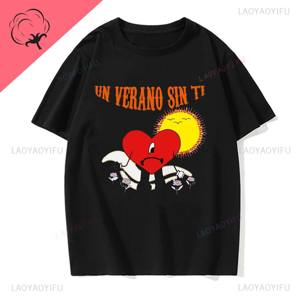 Un Verano Sin Ti Bad Bunny Tu No Eresyythkg Printed Pure Breathable and Summer Shortsleev Casual Oneck Comfortable Men Tshirt