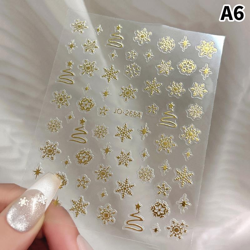 1 Sheet Christmas White Snowflakes Nail Stickers Snowflake Nail Decal Snowflake Xmas Slider