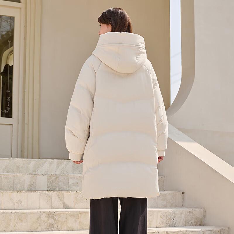 Tamboer Women's Fashion Hooded Mid-Length Down Jacket