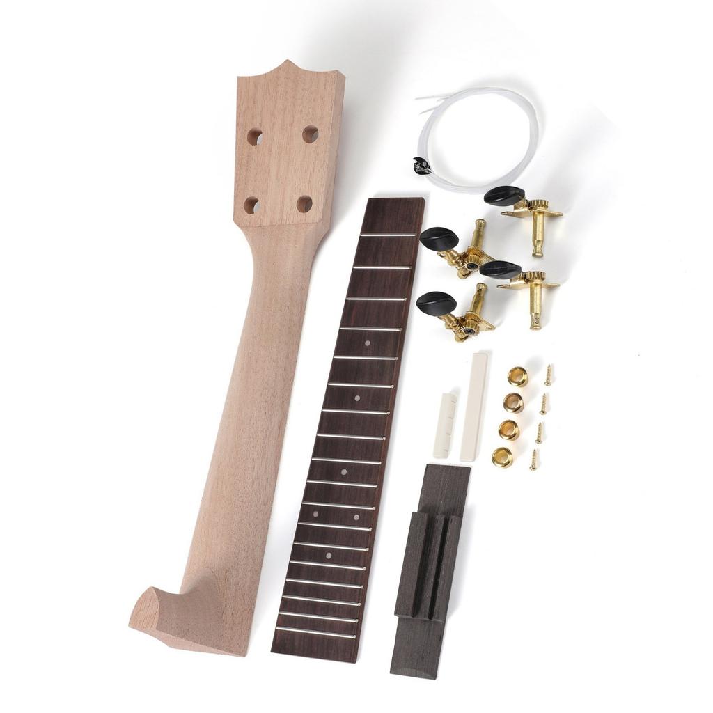 1 Sada krku s hmatníkom pre ukulele Hudobné nástroje Potreby Krk s hmatníkom pre ukulele Drevený hmatník a krk pre ukulele