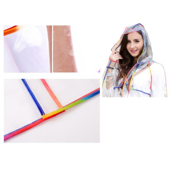 Erwachsene Transparente Verdickte Kapuzen-Langarm Wasserdichte Regenjacke Poncho Regenbekleidung