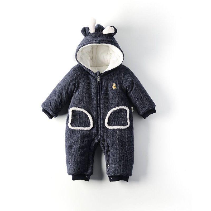 Tongtai Thickened Cotton Jumpsuit for Boys and Girls, Winter Outdoor Cotton Romper, One-Piece Clothing