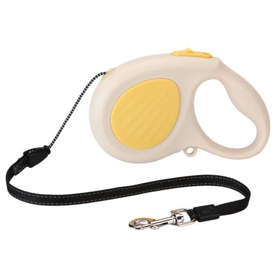 Retractable Dog Leash 16Ft Heavy Rope Tangle-free Pet Duty Nylon Leash Reflective Dog Leash with Handle жёлтый