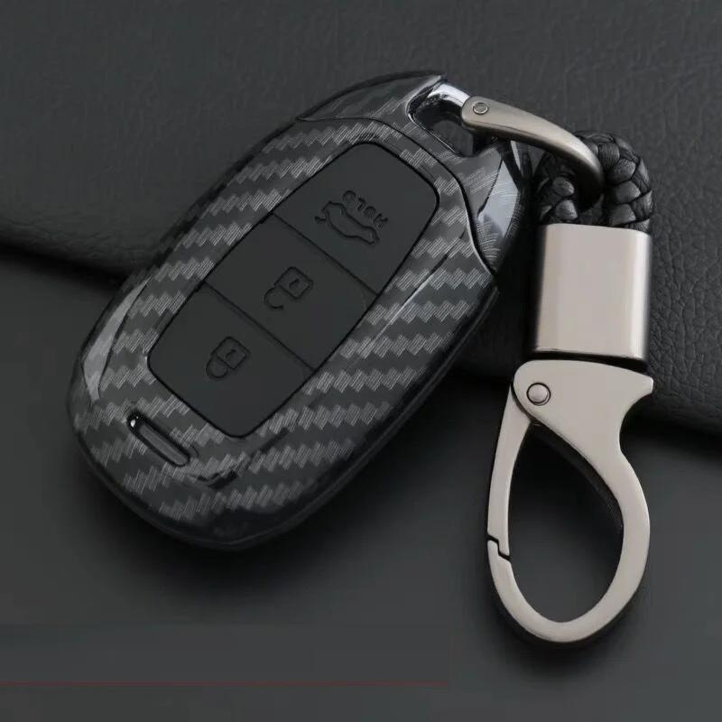 

Interior Mouldings Carbon Fiber Car Key Case Cover For Hyundai i30 Ix35 KONA Encino Solaris Azera Grandeur Ig Accent Santa Fe Pa