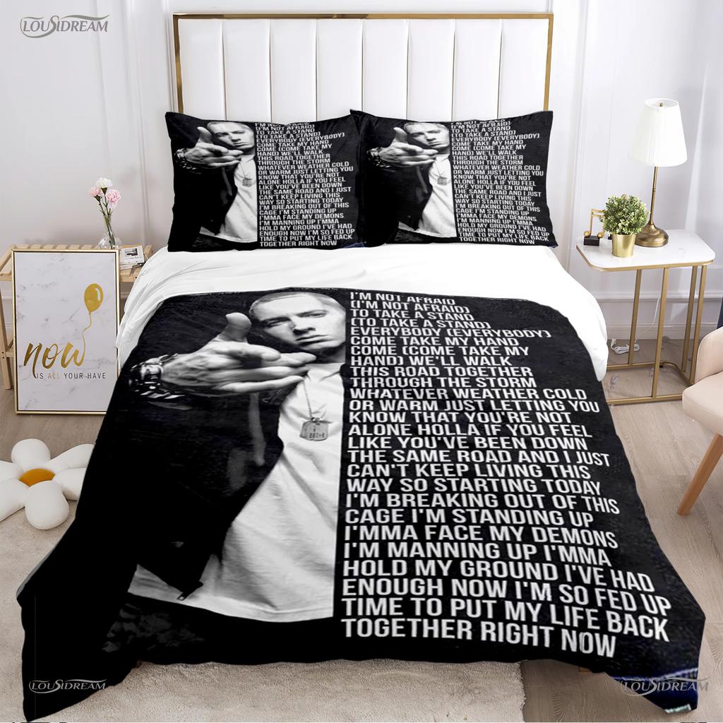 Comforter Casal Eminem-Music All Season Comforter Bedding Sets Soft And S Boys Single/Double/Queen/King