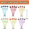 24 Bug Birthday Party Supplies Reusable Plastic Straws for Insect Themed Party Favors Decorations with 2 Cleaning Brushes