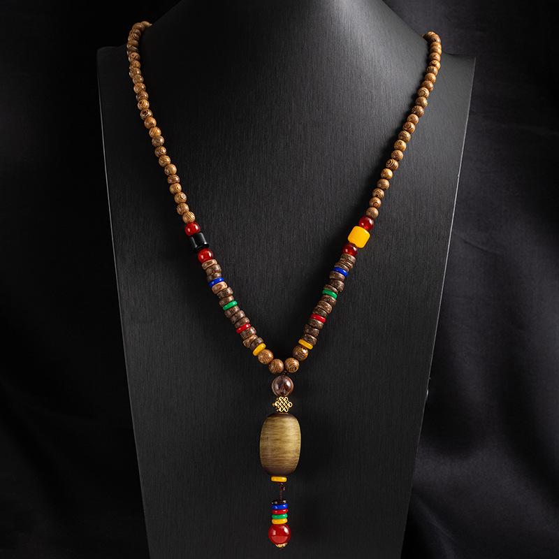 Tibetan Ethnic Sweater Chain Zen Bodhi Necklace: Unisex Retro Scenic Accessory