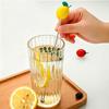 4Pcs Silicone Fruits Head Stainless Steel Stirring Rod Long Handle Cocktail Drink Mixing Sticks Mixer Barware Muddler Bar Accessories