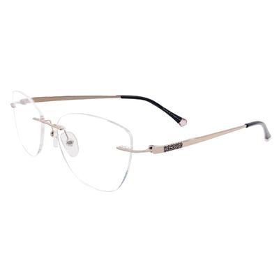 RSINC Rimless Metal Frame Eyeglass Spectacle Optical For Men And Women Modern Unisex  Sports Silver - Black 12886J 09 53-17-138 | IB -11