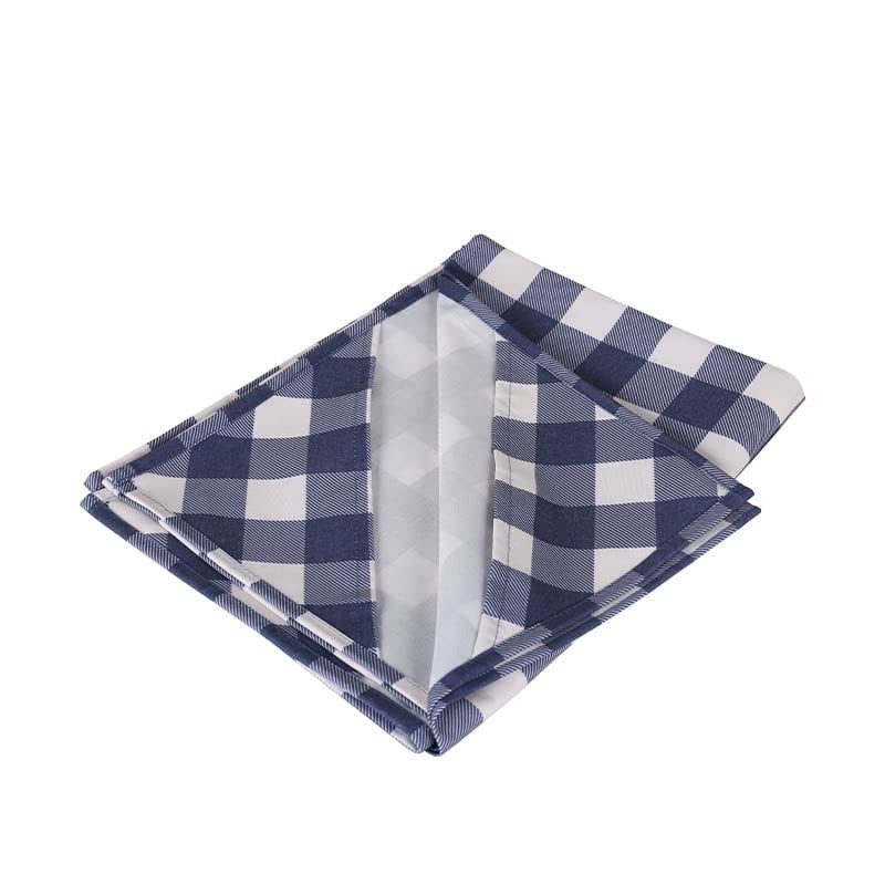 Dulton Plaid Print Tartan 1100 x Envelops Your Dining Table in Nostalgia and Warmth Tablecloth, Blue, Check, 1400mm, MZ-0456BL,