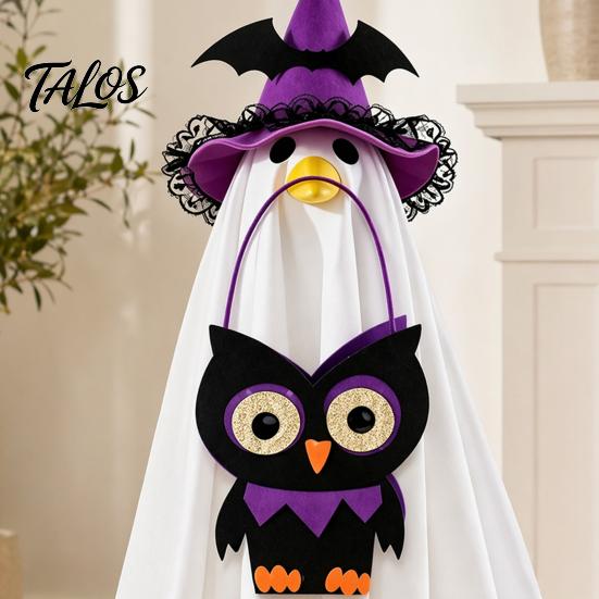 Talos Halloween Ghost Goose Costume, Wizard Hat, Cape, Pumpkin Candy Bag, Outdoor Yard Decoration for Statue or Garden Display