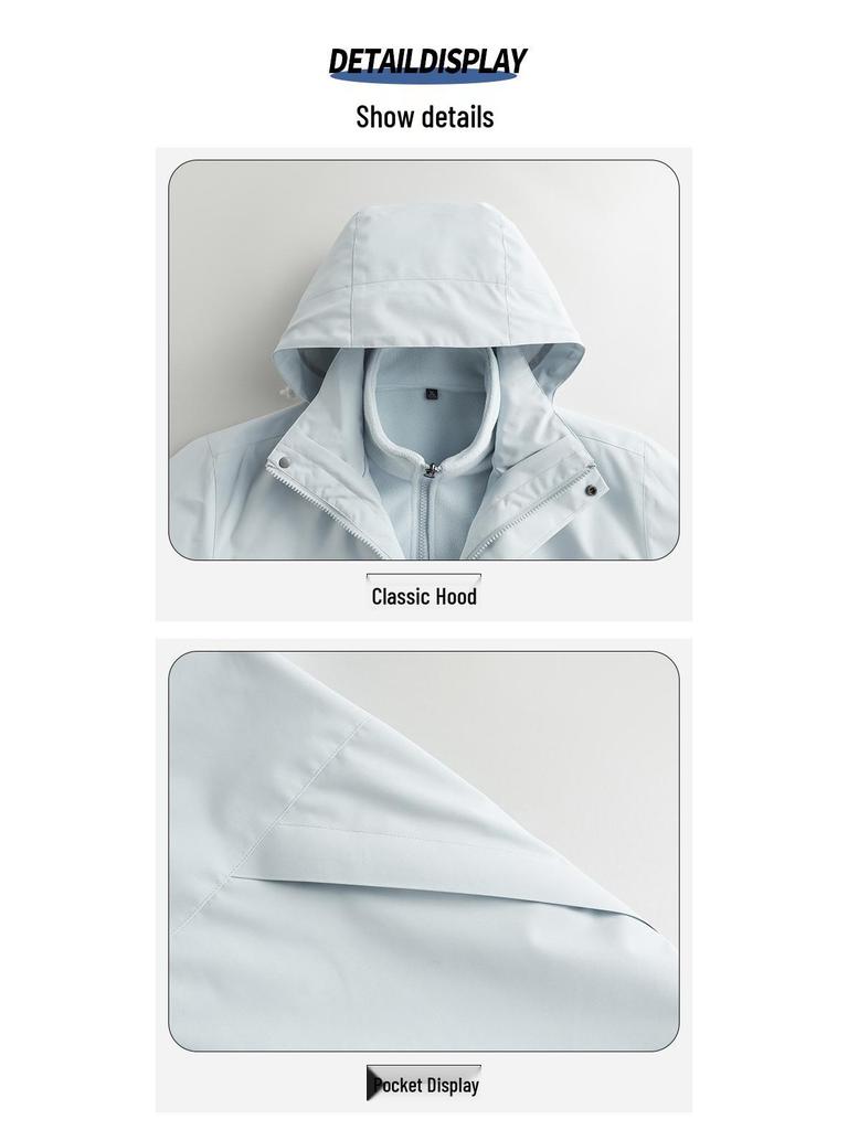 Unisex 3-in-1 Waterproof Windproof Mountaineering Jacket