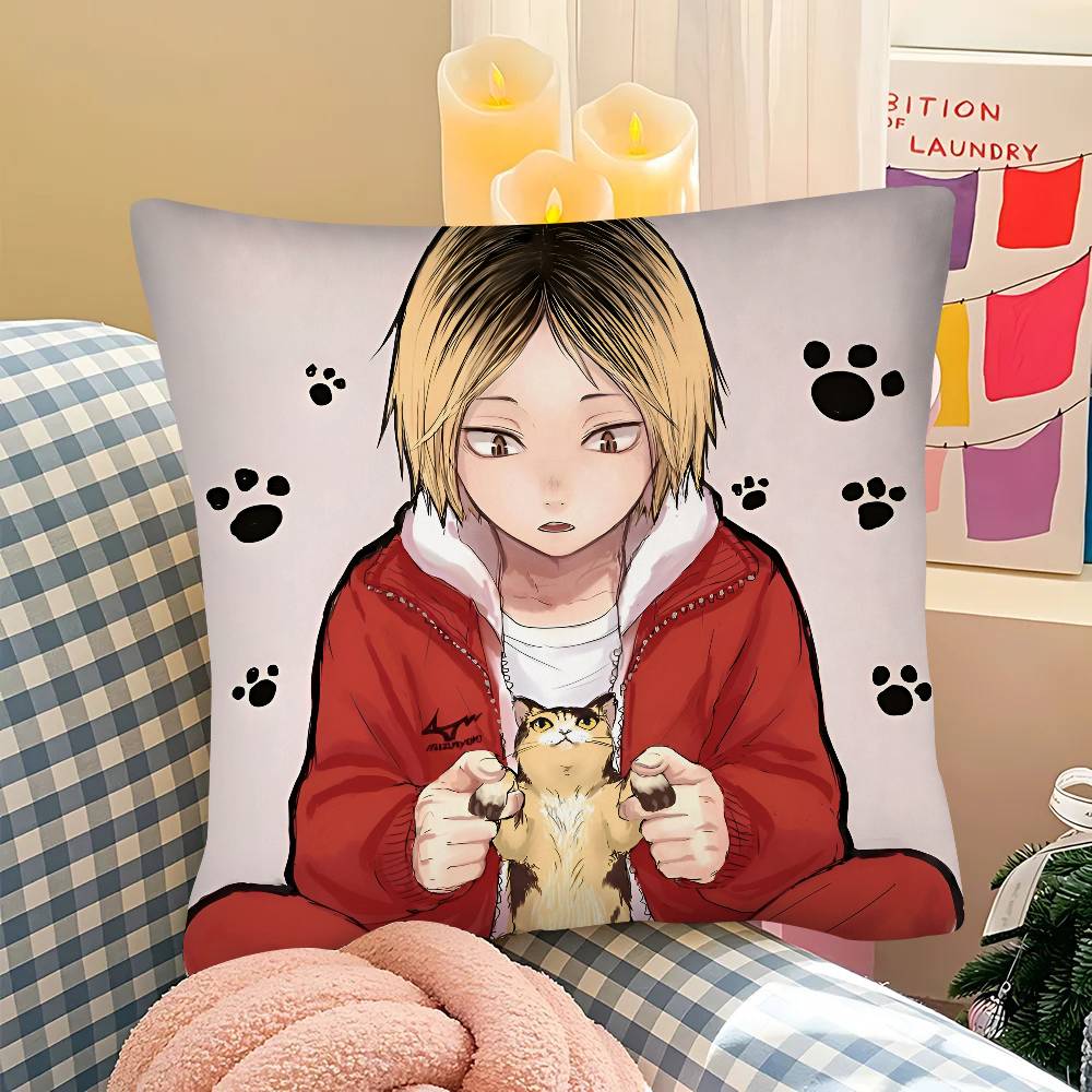 

Anime Haikyuu Kozume Kenma Pillow Case Fashion Square Pillowcase Bedroom Sofa Room Ins Decoration Leisure Cushion Cover 16x16Inch