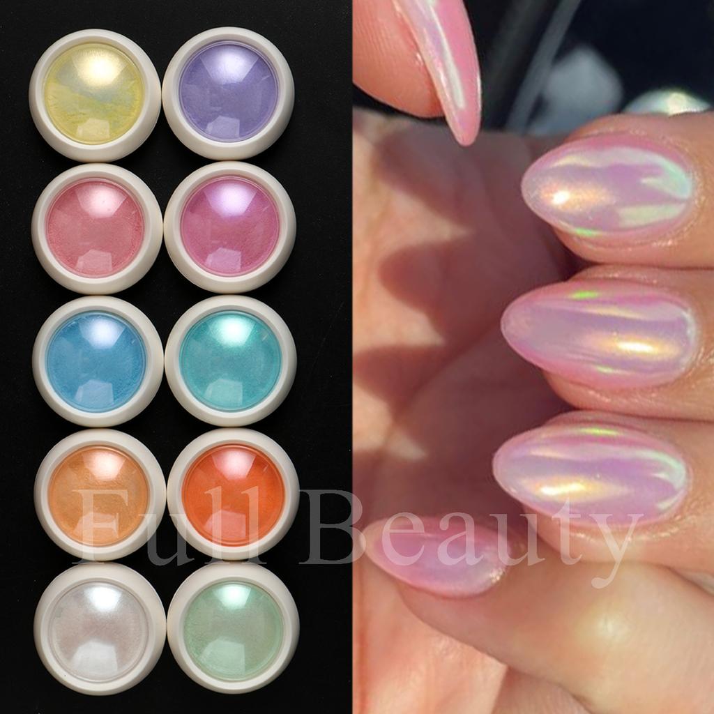 New Nail Art Ice Transparent Mirror Symphony Fairy Powder High Transparent Aurora Nail Glitter