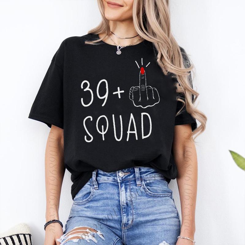 

40 Лет 40-летие Топ Женский Смешной Мне 39 Средний палец Футболка Женская Смешная Одежда для Команды на День Рождения Топы для Вечеринки по Случаю Дня Рождения S