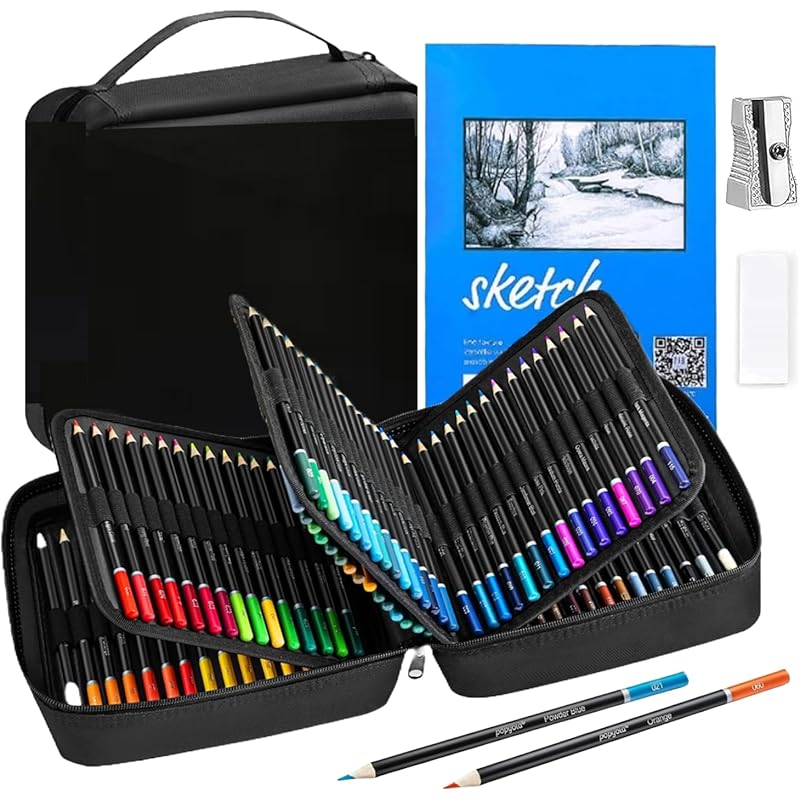 Corslet 123 Pc Art Supplies 120 Colour Pencil Set For Adults Coloring With Sketchbook Eraser Sharpener Professional Arti